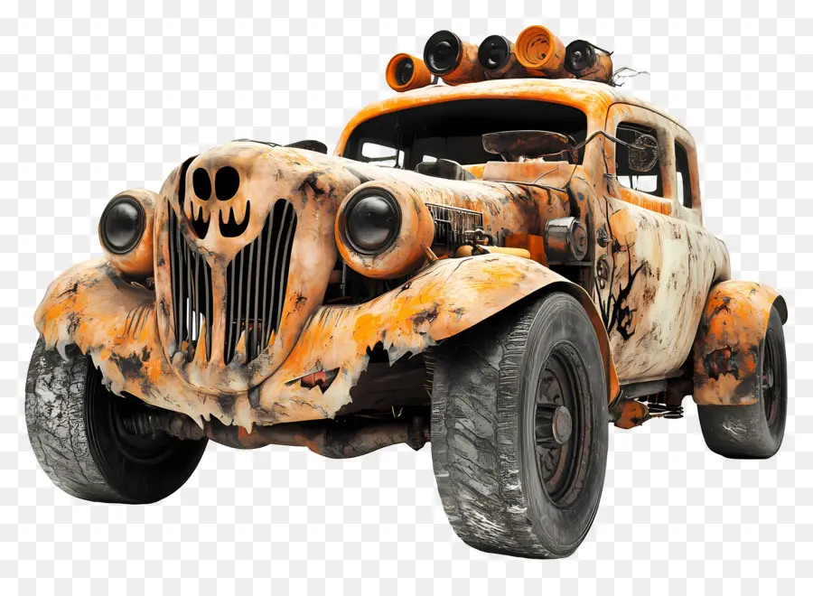 Camión Monstruo De Halloween，Coche Oxidado De Halloween PNG