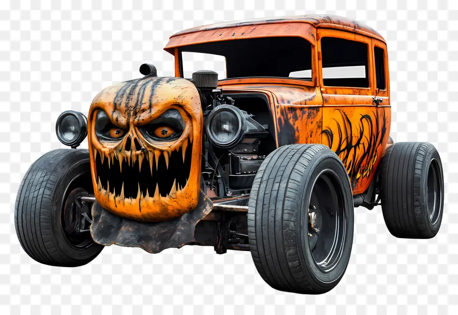 Camión Monstruo De Halloween，Coche Naranja De Halloween PNG