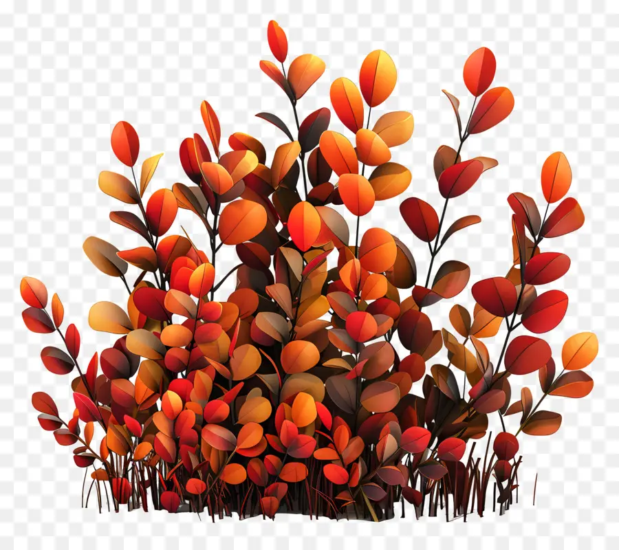 Arbustos De Otoño，Hojas De Otoño PNG