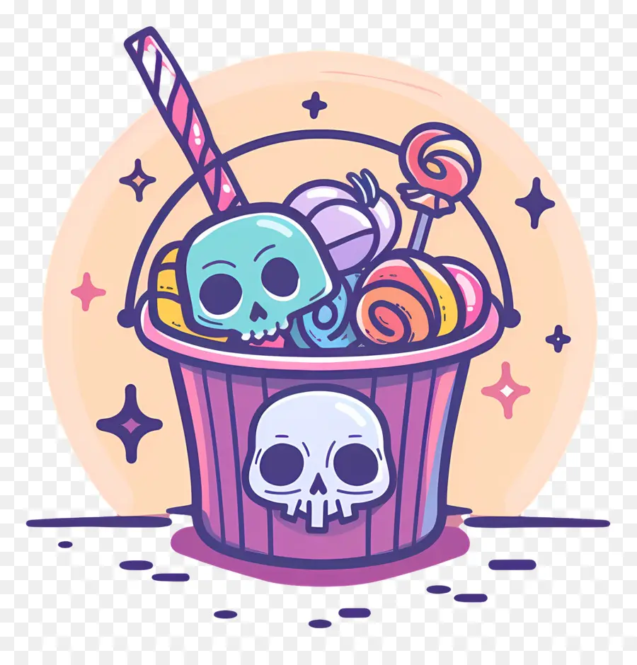 Cesta De Halloween，Dulces De Halloween PNG