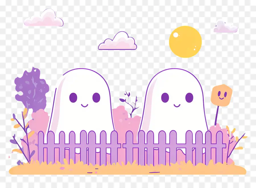 Valla De Halloween，Lindos Fantasmas PNG