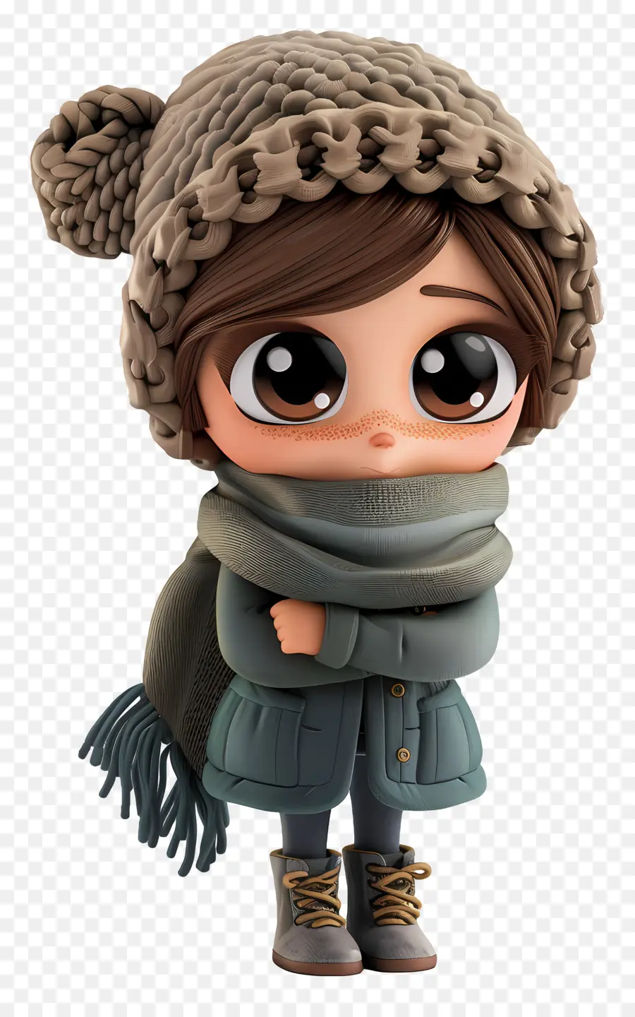 Chica Chibi，Lindo Bebé En Ropa De Invierno PNG