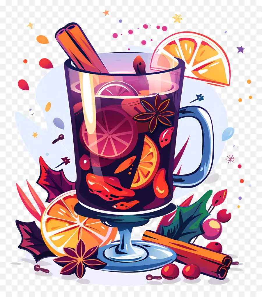 Vino Caliente Navideño，Bebida De Otoño PNG