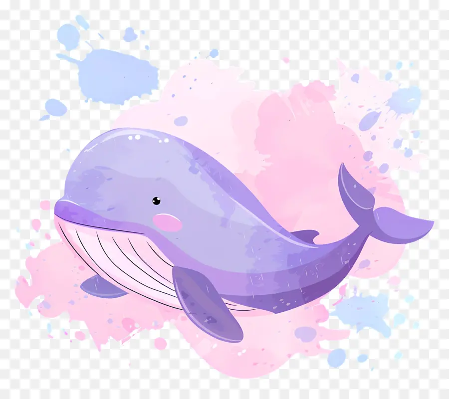 Ballena Acuarela，Ballena Morada PNG