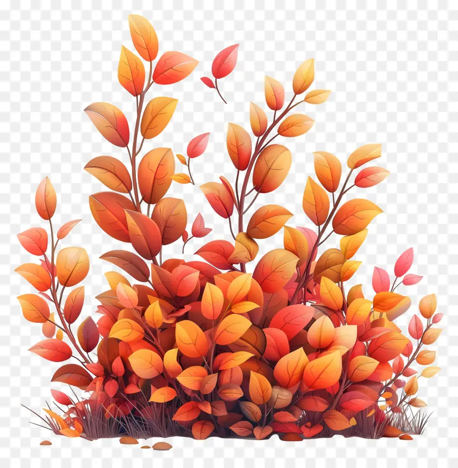 Arbustos De Otoño，Hojas De Otoño PNG