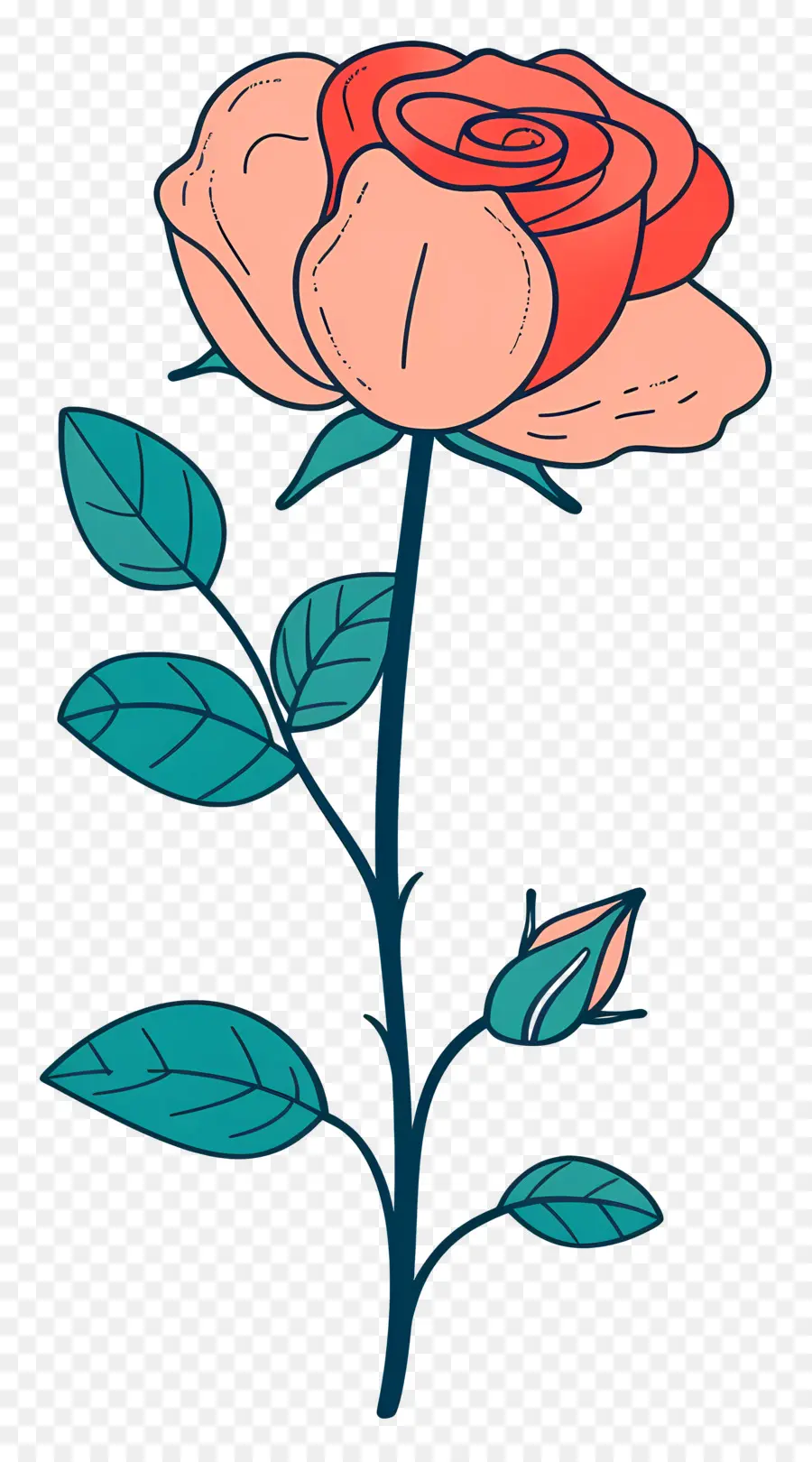 Rosa Roja，Flor Rosa De Dibujos Animados PNG