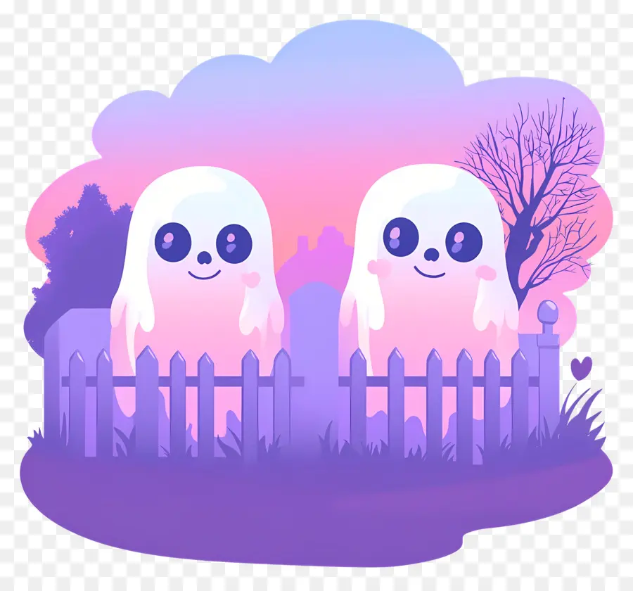 Valla De Halloween，Fantasmas En El Cementerio PNG