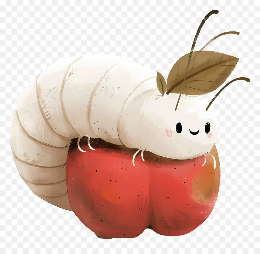 Manzana Con Gusano，Linda Oruga En Apple PNG