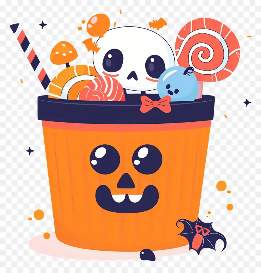 Cesta De Halloween，Cubo De Dulces PNG