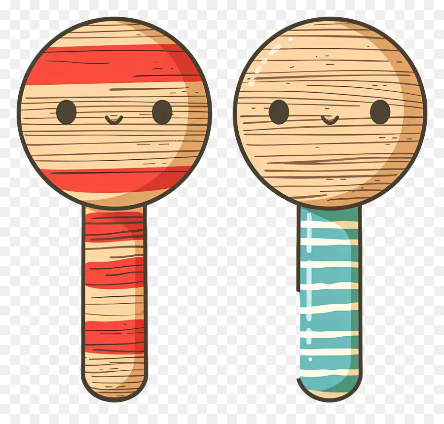 Juguete De Madera，Maracas De Madera PNG