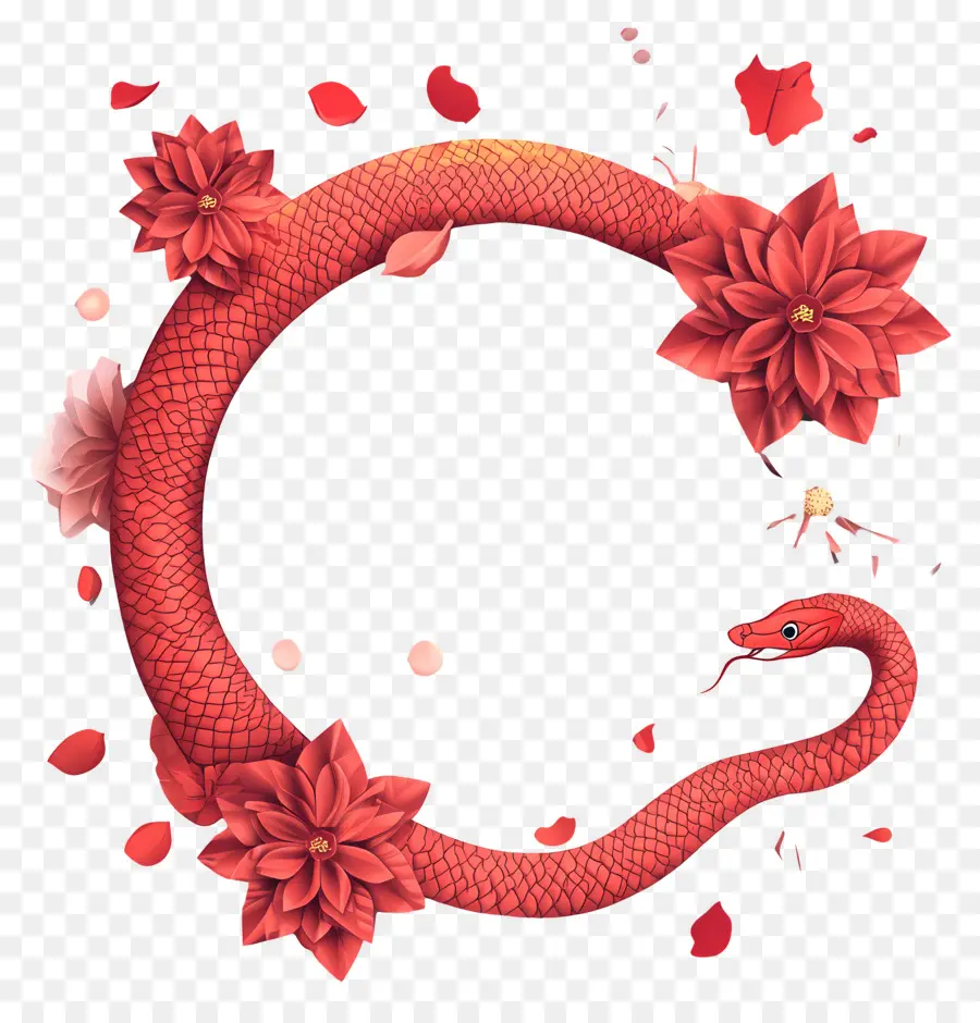 Año Nuevo Chino，Serpiente Roja PNG