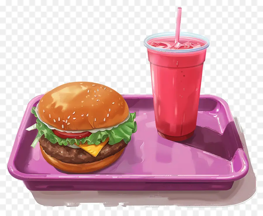 Comida Rápida，Hamburguesa Y Bebida PNG