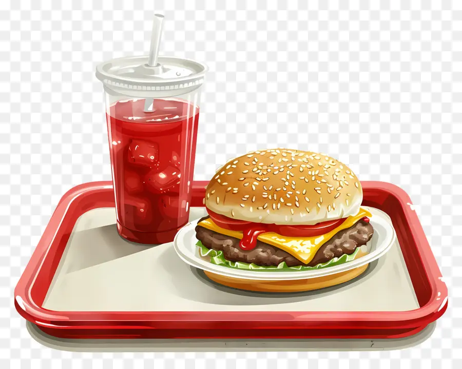 Comida Rápida，Hamburguesa Y Bebida PNG