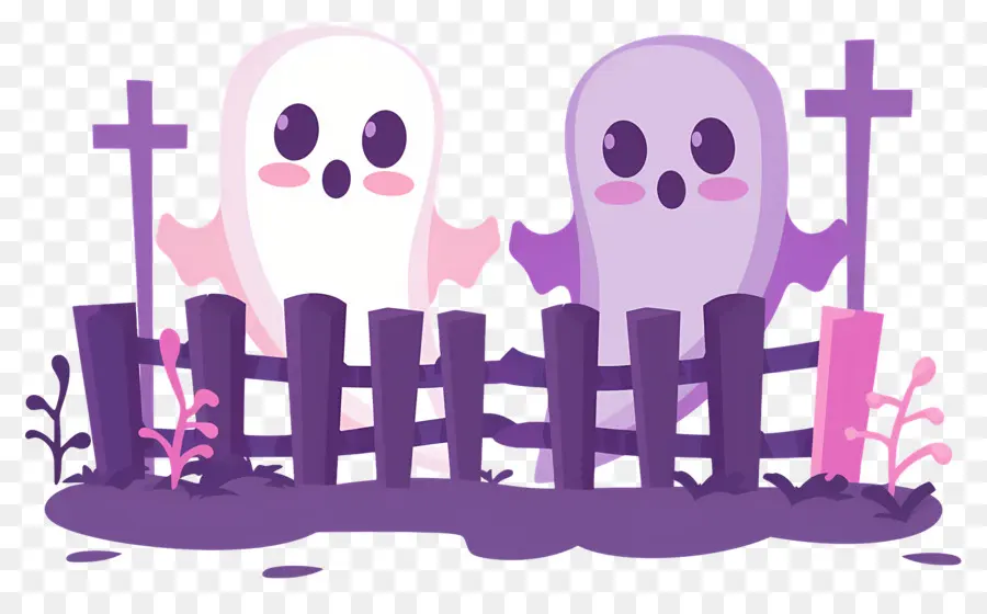 Valla De Halloween，Fantasmas Del Cementerio PNG