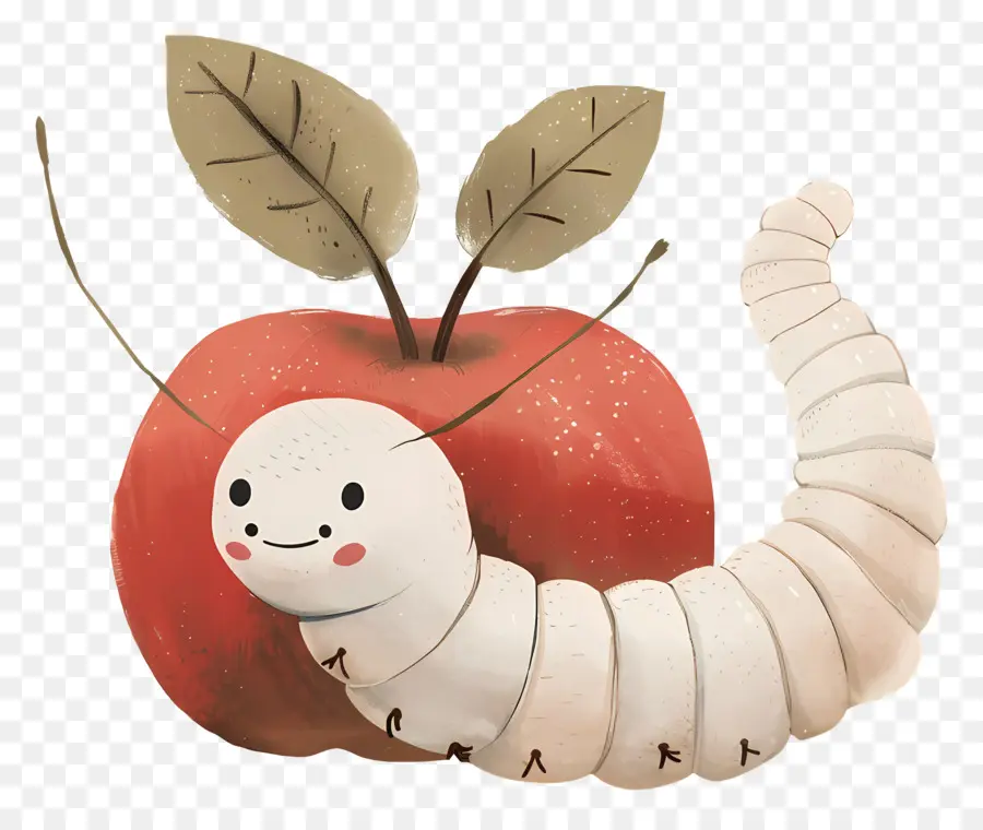 Manzana Con Gusano，Linda Oruga En Apple PNG