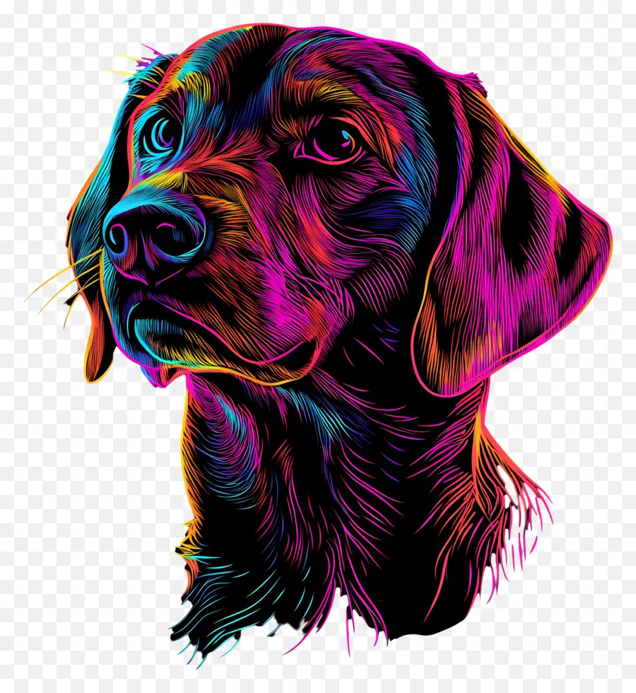 Linea De Neon，Perro Colorido PNG