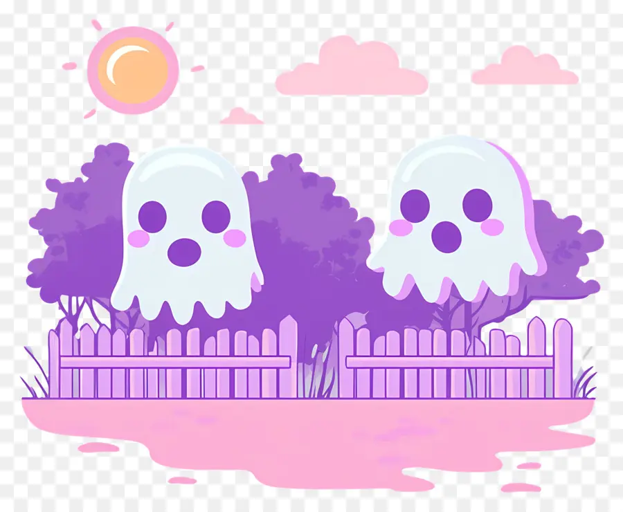 Valla De Halloween，Fantasmas Flotantes PNG