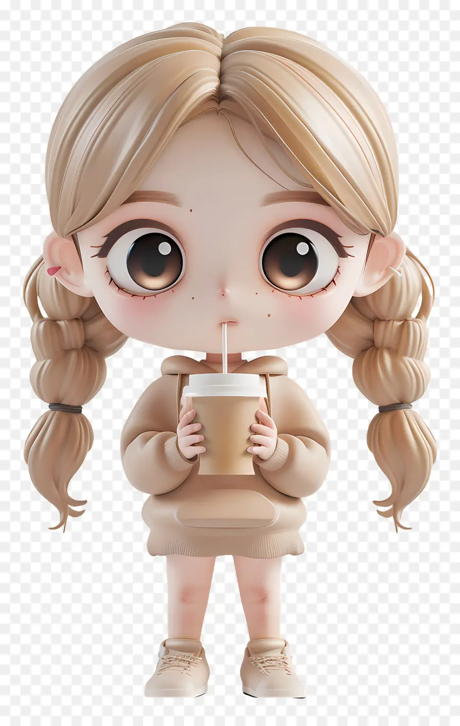 Chica Chibi，Linda Chica Con Café PNG