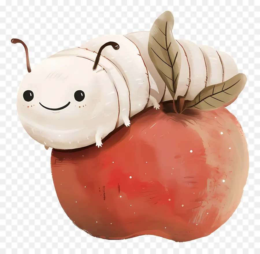 Manzana Con Gusano，Gusano Sonriente En Manzana PNG