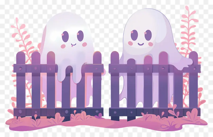 Valla De Halloween，Fantasmas Amigables PNG