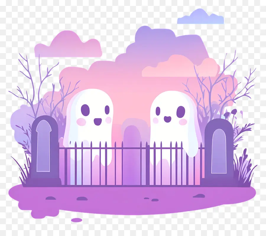 Valla De Halloween，Fantasmas PNG