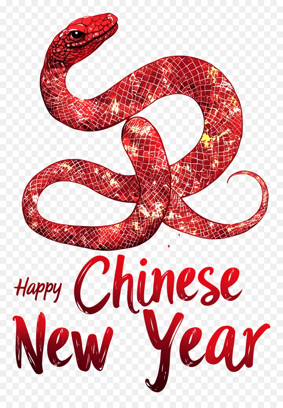 Año Nuevo Chino，Serpiente Roja PNG