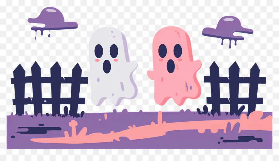 Valla De Halloween，Fantasmas PNG