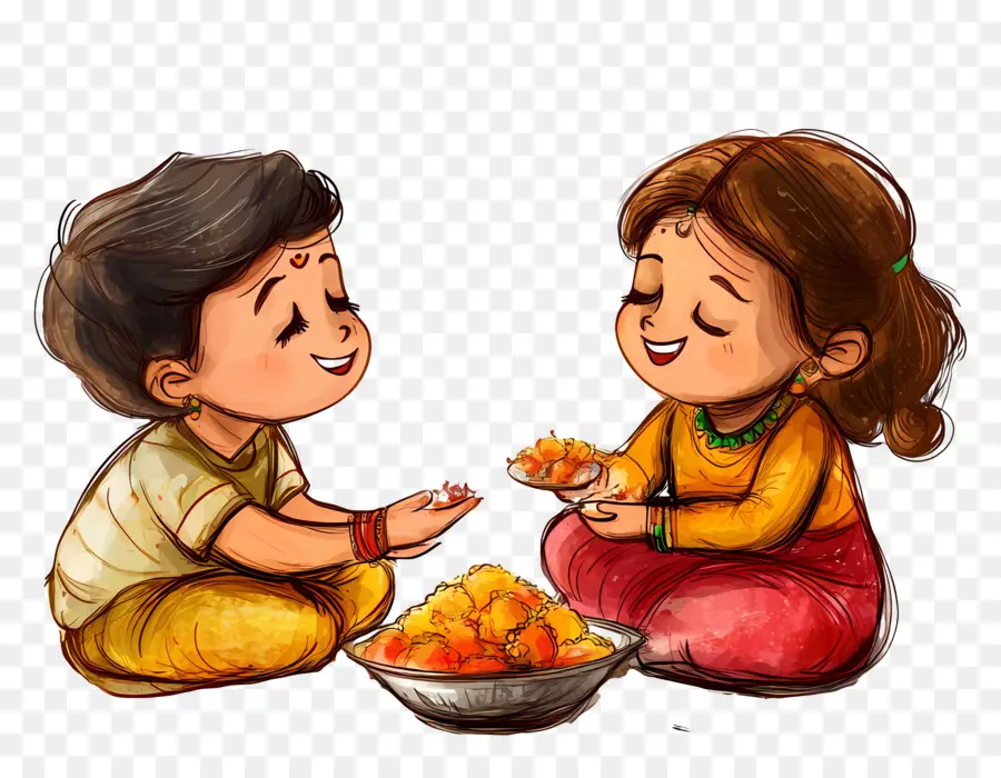 Feliz Bhai Dooj，Hermanos Celebrando PNG