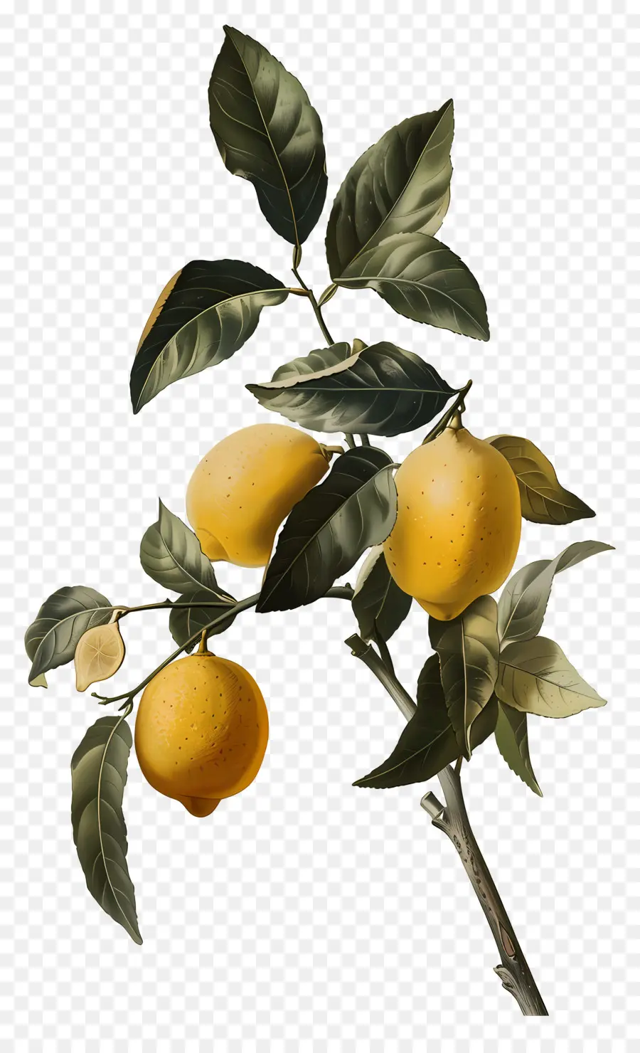 Limon Vintage，Rama De Limon PNG