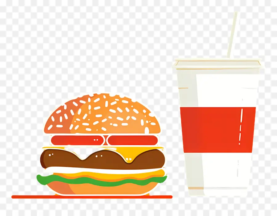 Hamburguesa Coca Cola，Hamburguesa Y Bebida PNG