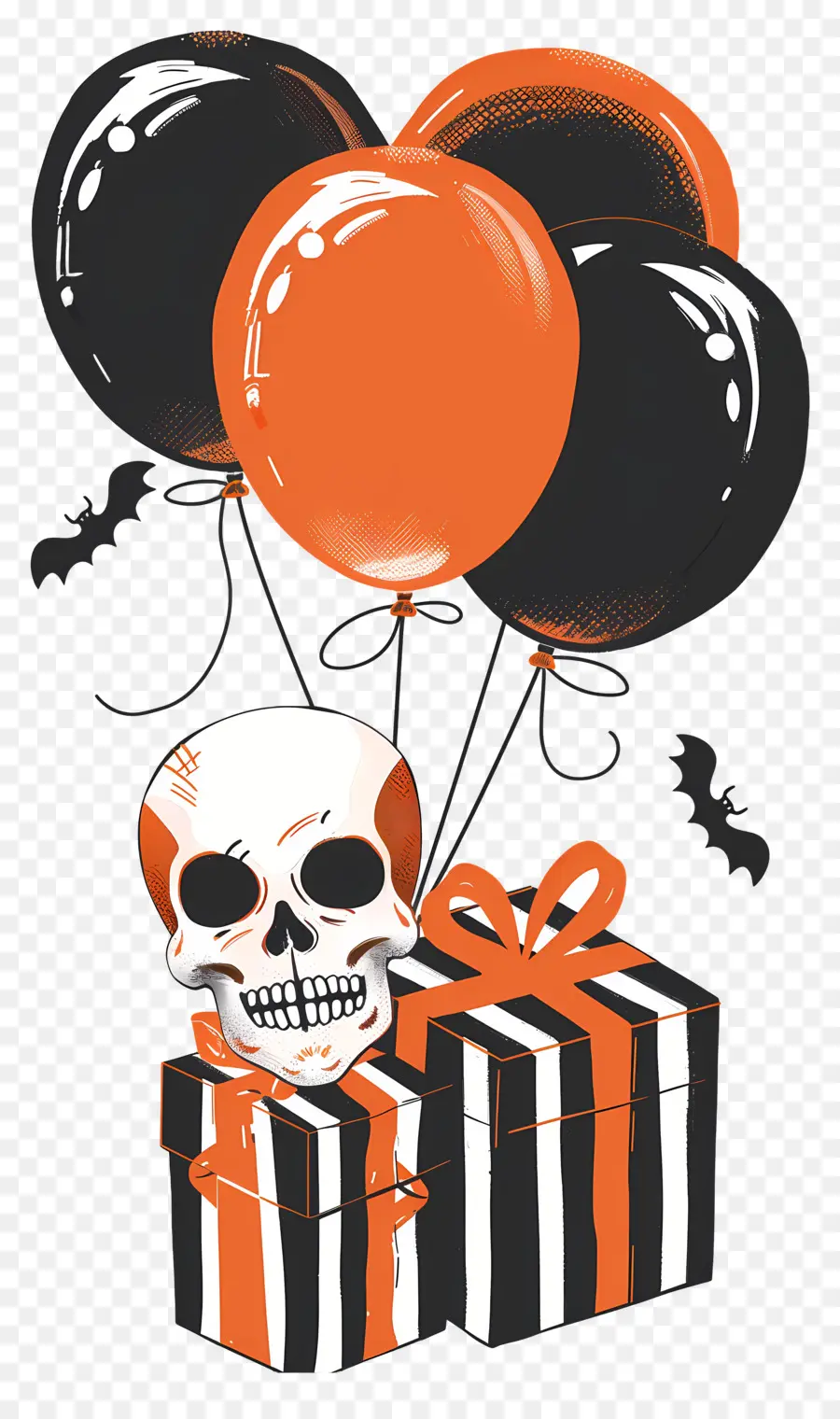 Globos De Halloween，Cráneo PNG