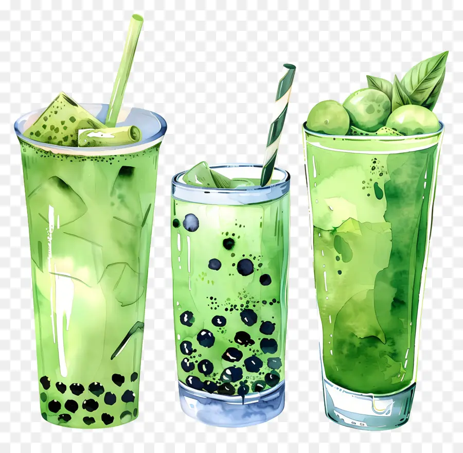 Bebida Matcha，Bebidas Verdes PNG