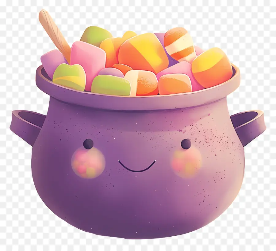 Dulces De Halloween，Caldero Morado PNG