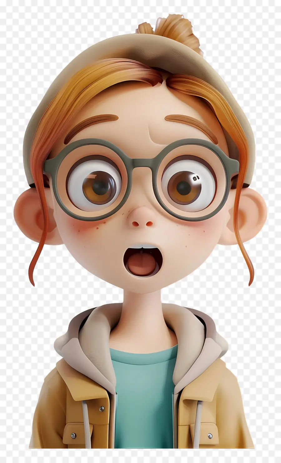 Chica Sorpresa，Personaje Con Gafas Y Sudadera Con Capucha PNG