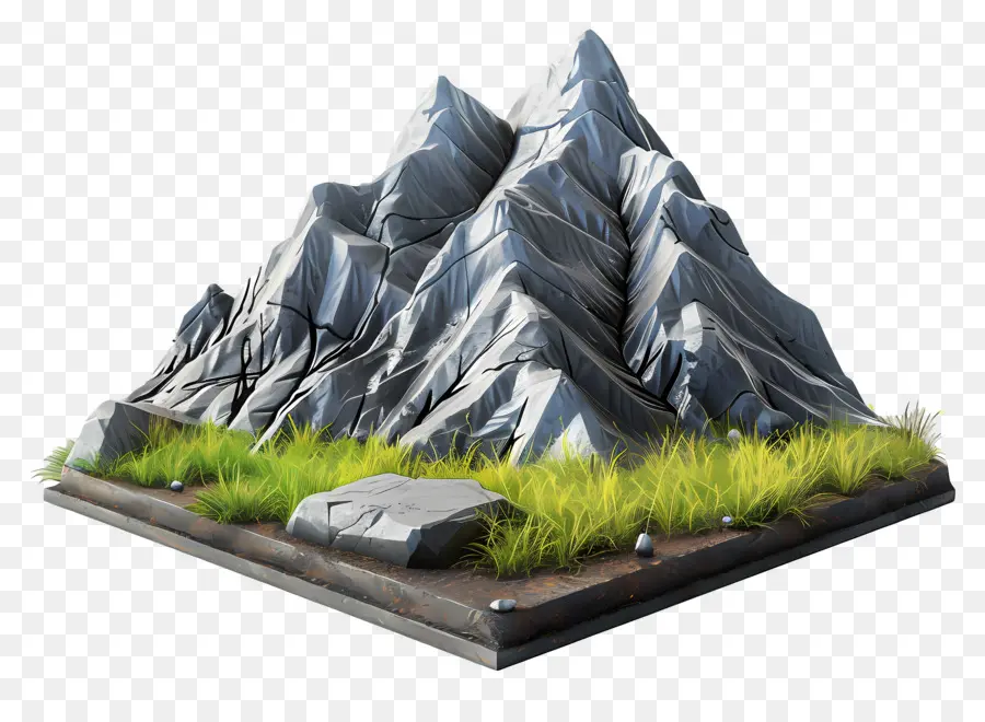 Hierba De Montaña，Modelo De Montaña 3d PNG