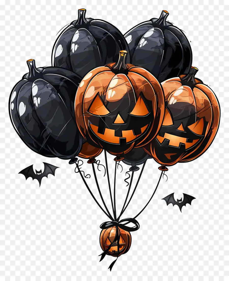 Globos De Halloween，Globos De Calabaza PNG