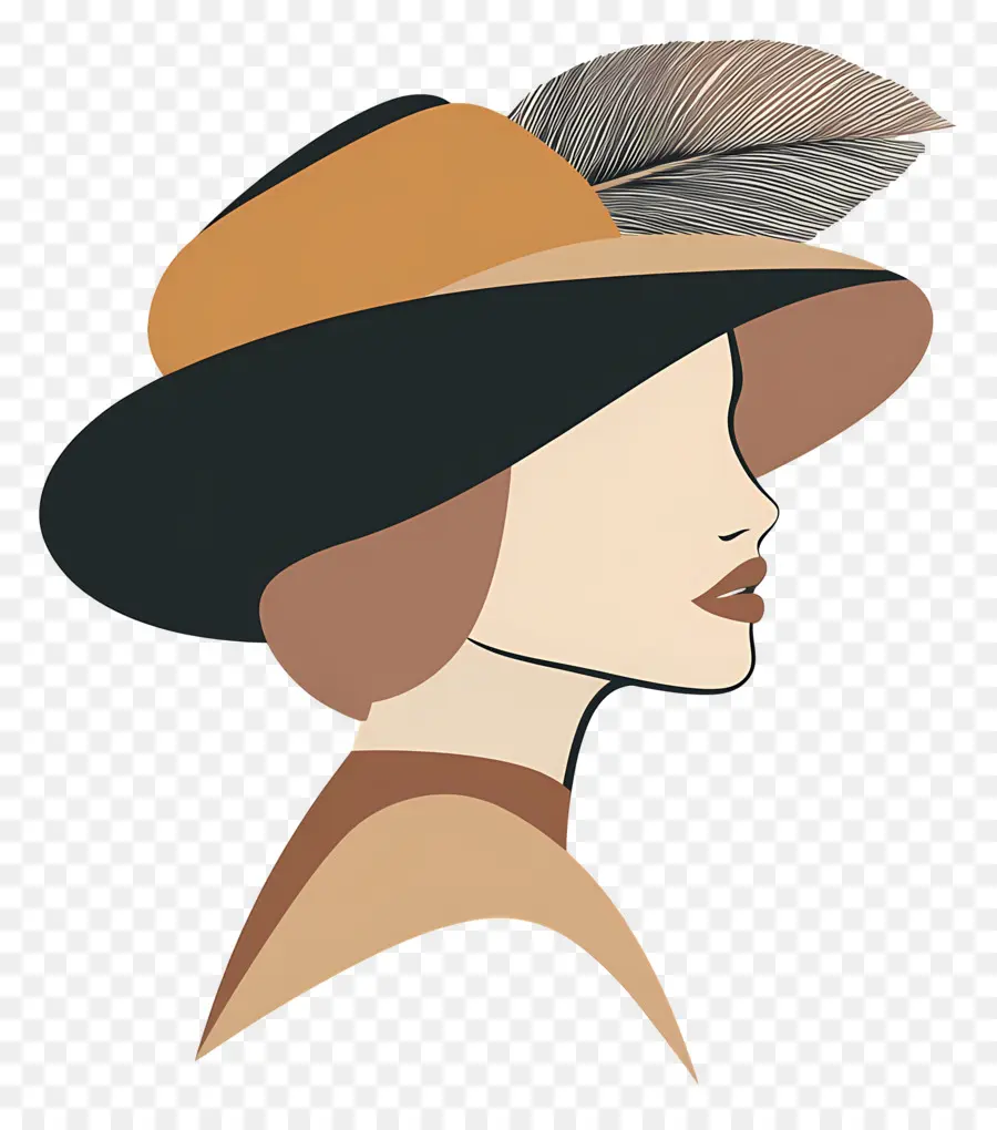 Logotipo De Niña，Perfil Con Sombrero PNG