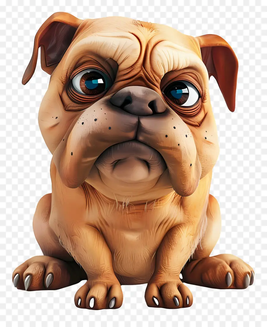 Perro 3d，Perro Pug De Dibujos Animados PNG