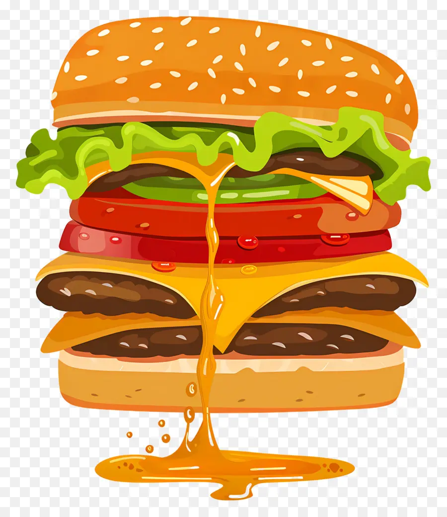 Hamburguesa Jugosa，Hamburguesa Con Capas PNG