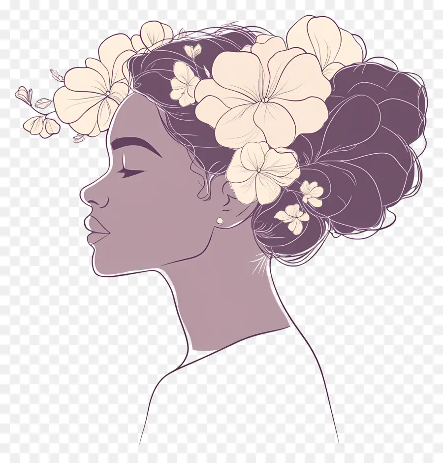 Logotipo De Niña，Mujer Con Flores PNG