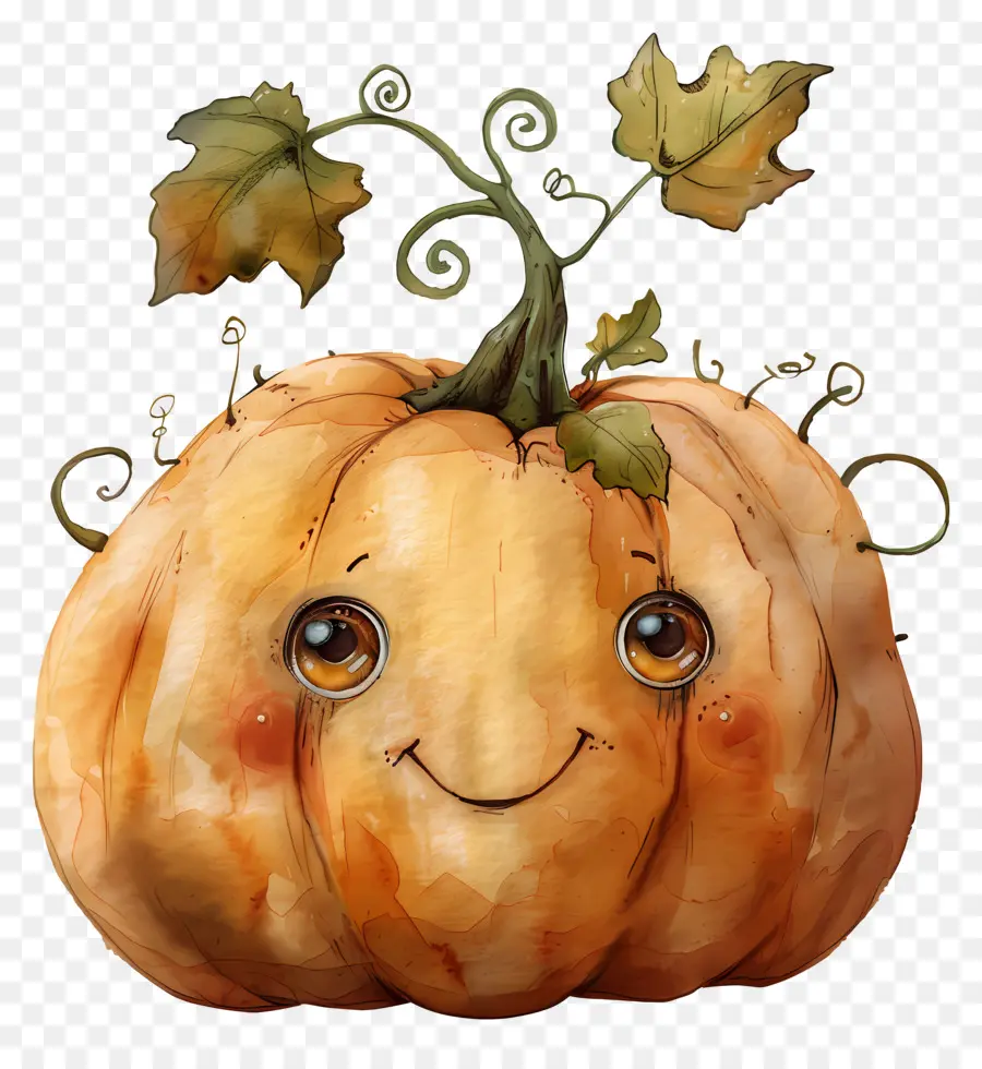 Calabaza Acuarela，Calabaza Sonriente PNG