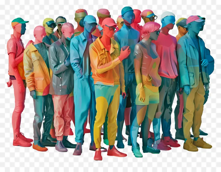 Multitud De Personas，Colorido Grupo De Personas PNG