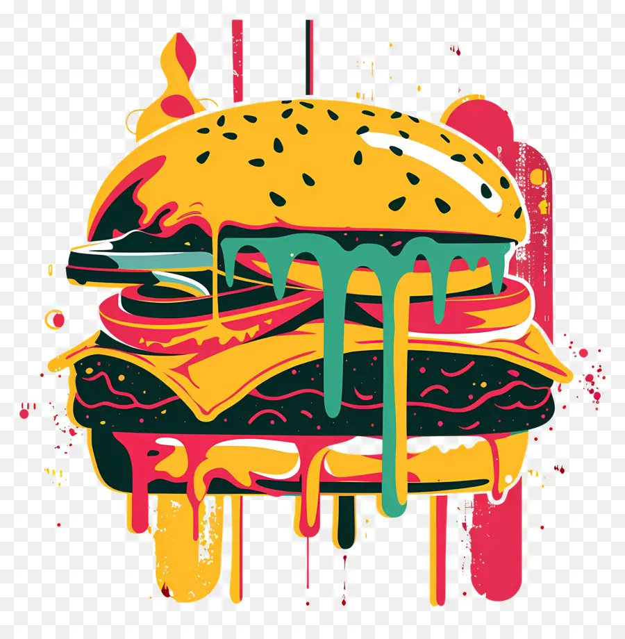 Hamburguesa Jugosa，Hamburguesa Colorida PNG