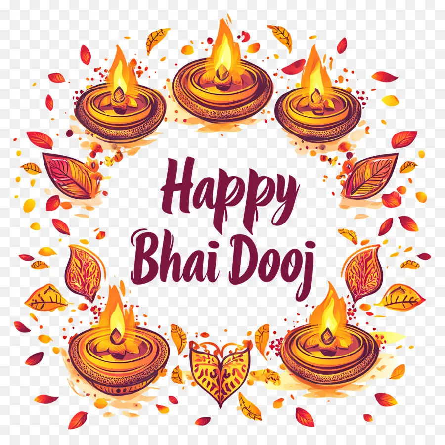 Feliz Bhai Dooj，Lámparas Bhai Dooj PNG