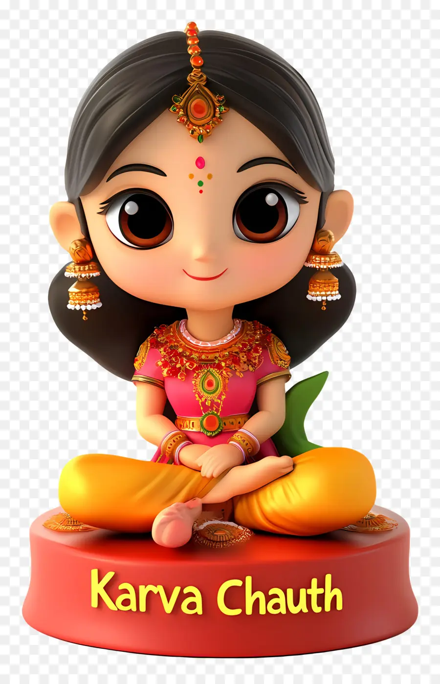 Karva Chauth，Niña De Dibujos Animados En 3d PNG