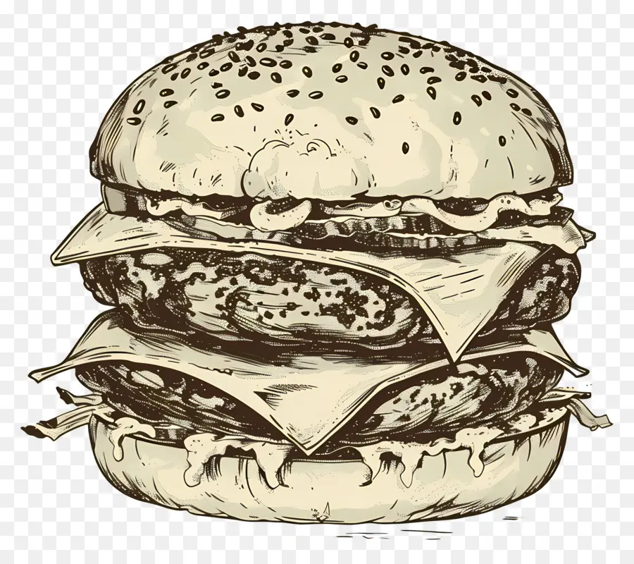 Esquema De Hamburguesa，Hamburguesa De Bosquejo PNG