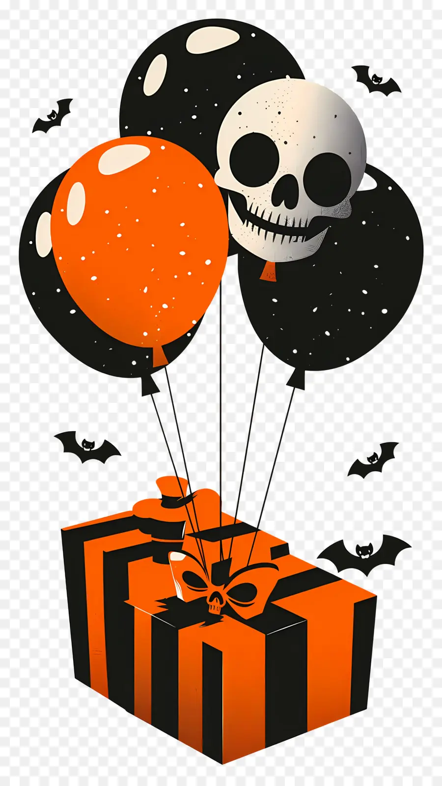 Globos De Halloween，Cráneo PNG