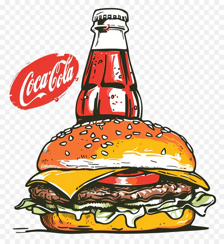 Hamburguesa Coca Cola，Coca Cola Y Hamburguesa PNG