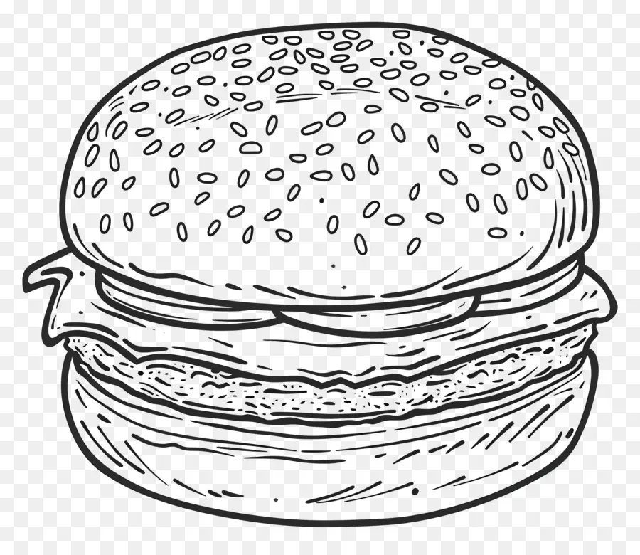 Esquema De Hamburguesa，Bosquejo De Hamburguesa PNG