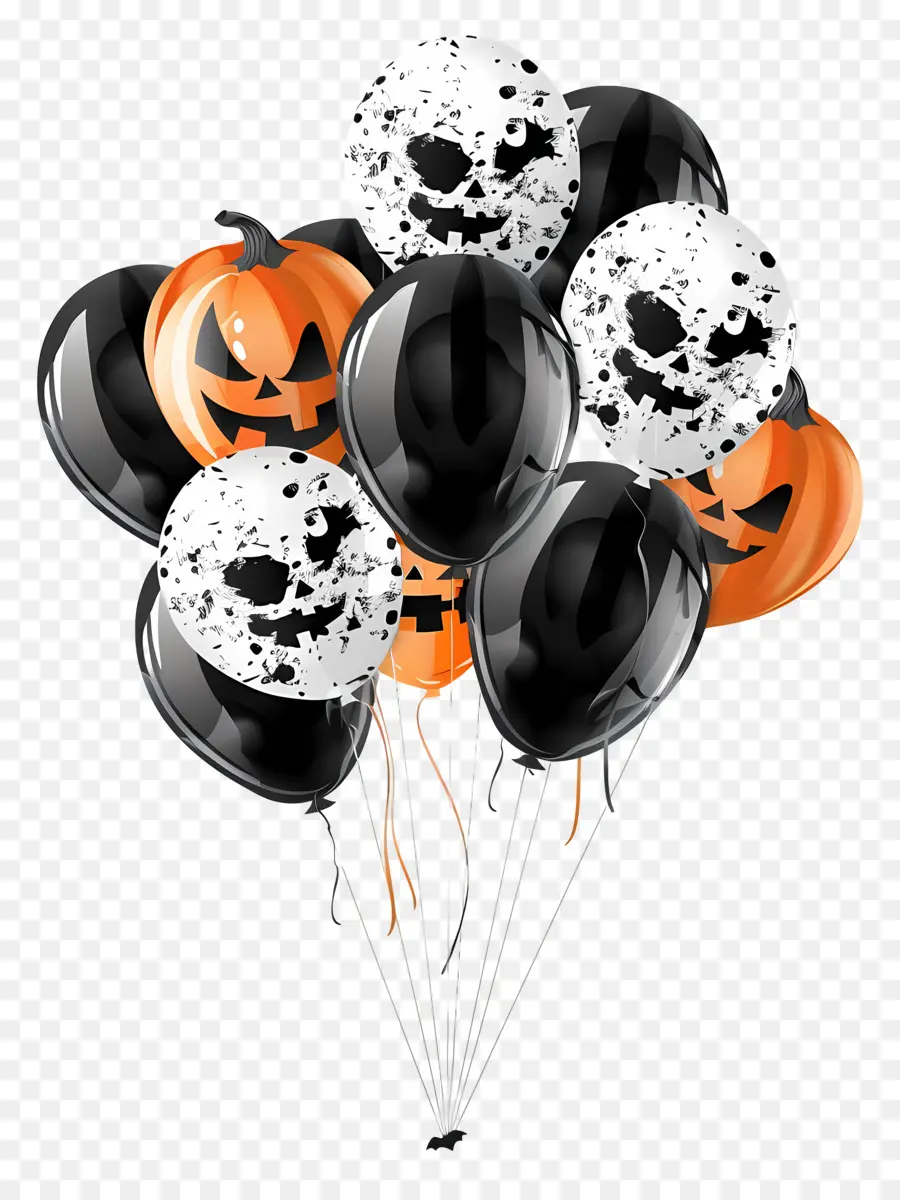 Globos De Halloween，Calabazas PNG